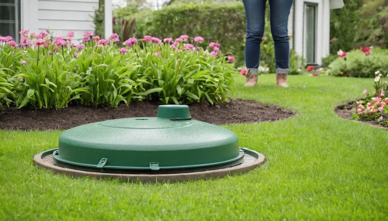 Septic tank access lid in a lawn in the Bloomfield area